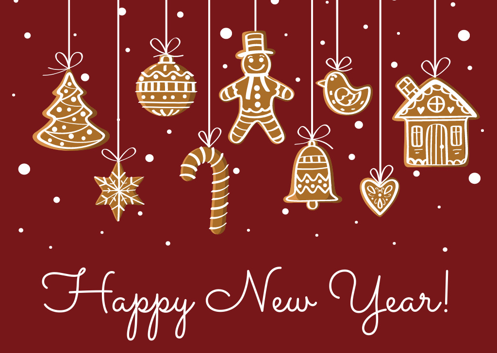 Template di design Happy new year Greeting Card