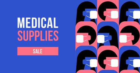 People wearing Masks for Medical Supplies Facebook AD Design Template