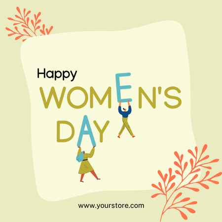 Cute Women's Day Greeting Instagram Design Template