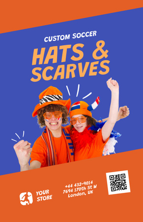 Unique Soccer Hats and Scarves Promotion Flyer 5.5x8.5in Design Template