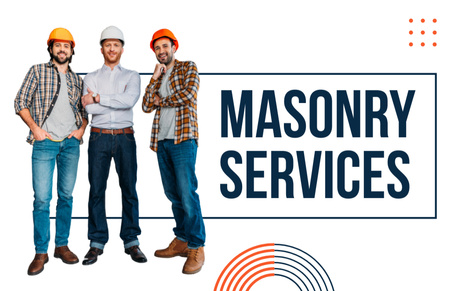 Designvorlage Masonry Services Offer für Business Card 85x55mm