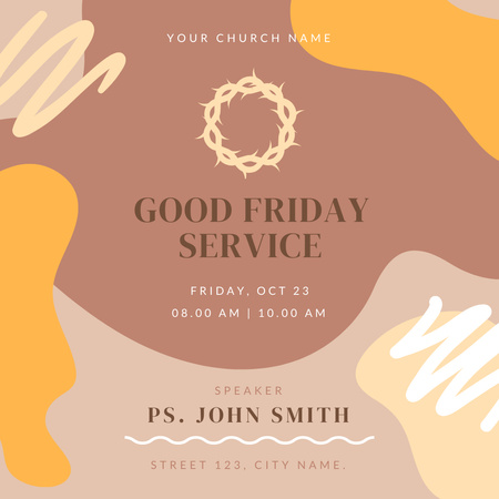 Good Friday Service Announcement Instagram tervezősablon