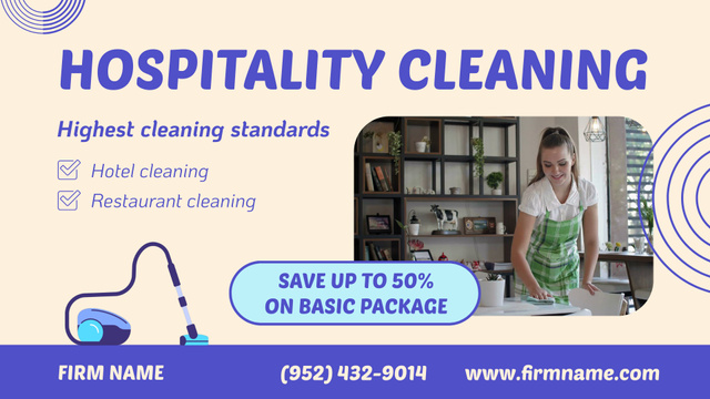 Designvorlage Hospitality Cleaning Service With High Standards Offer für Full HD video