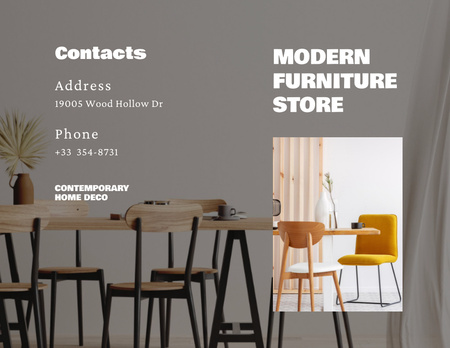 Modern Stylish Apartments with Wooden Furniture Brochure 8.5x11in Bi-fold tervezősablon