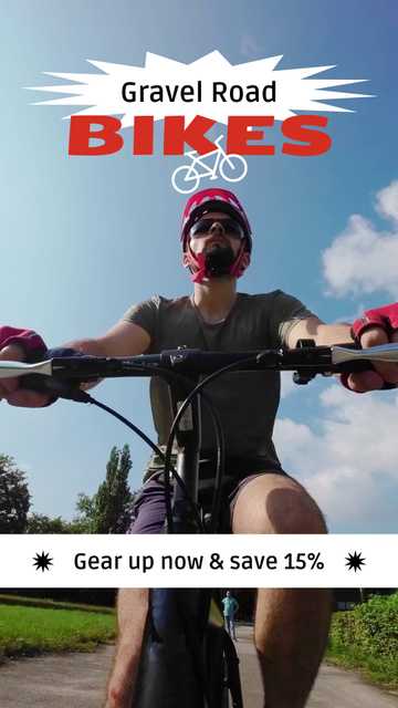 Ontwerpsjabloon van TikTok Video van Gravel Road Bicycles With Discounts Offer