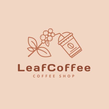 Template di design Cafe Ad with Coffee Cup Logo