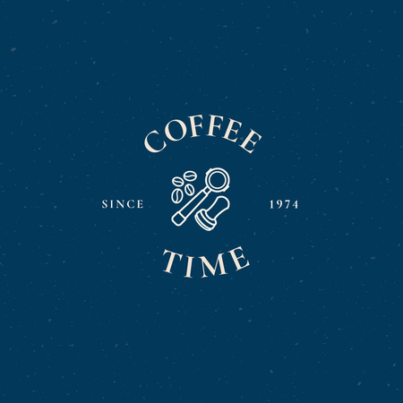 Cafe Ad with Coffee Logo Design Template