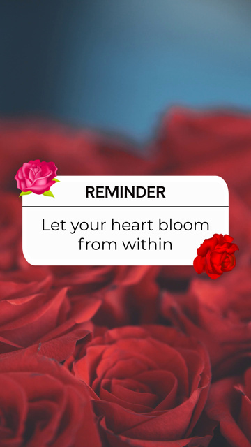 Lots Of Red Roses With Inspirational Quote Instagram Video Story Design Template