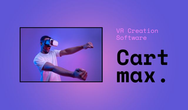 Outstanding VR Headset Software Promotion Business card Šablona návrhu