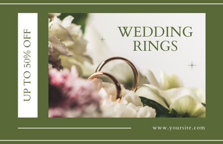 Modèle de visuel Sale of Elegant Wedding Rings - Thank You Card 5.5x8.5in