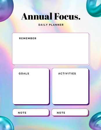 Annual Planner with Bubble Notepad 8.5x11in Design Template