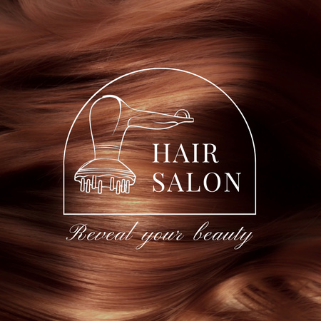 Promoção de serviços de cabeleireiro com slogan Animated Logo Modelo de Design