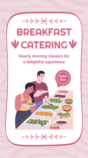 Breakfast Catering Service for Buffet Instagram Story Πρότυπο σχεδίασης