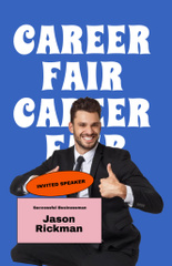 Career Fair Announcement with Young Businessman