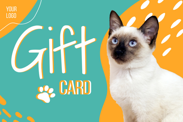 Ontwerpsjabloon van Gift Certificate van Best Offer of Cat Goods