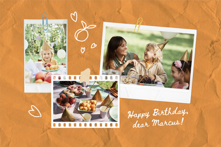 Bright Birthday Holiday Celebration Mood Board – шаблон для дизайну