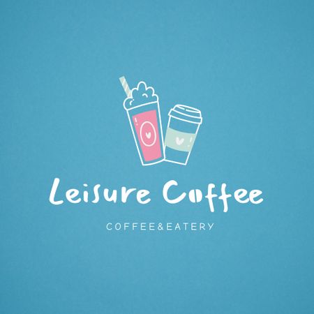 Coffee Shop Ad with Cups Animated Logoデザインテンプレート