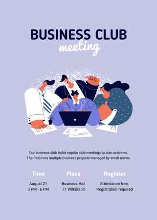 Plantilla de diseño de Business Club Meeting Announcement Flayer 
