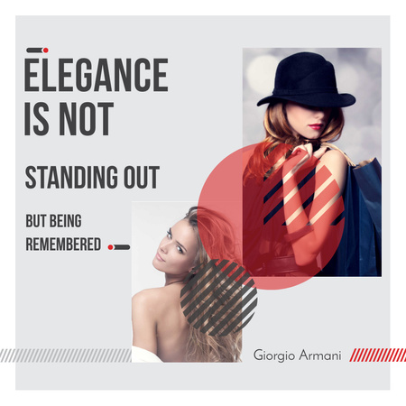 Shopping Quote Stylish Woman in Hat Instagram AD Design Template
