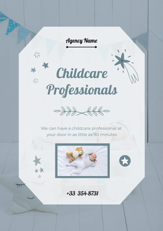 Babysitting Services for Newborn Kids Poster Design Template