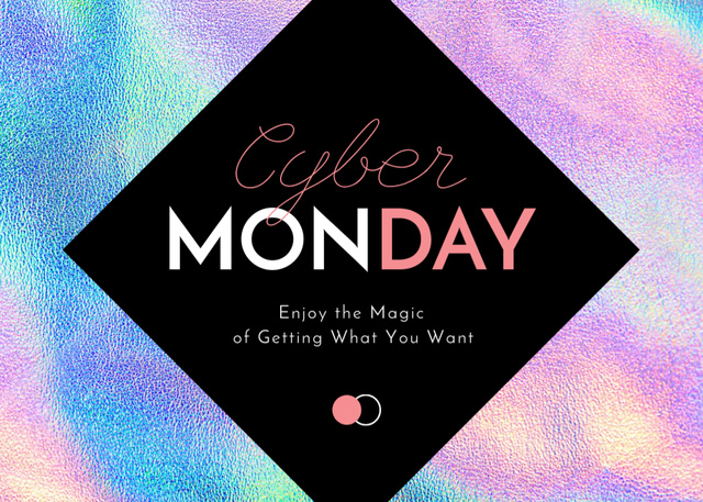 Bright Cyber Monday Sale Announcement Postcard 5x7inデザインテンプレート