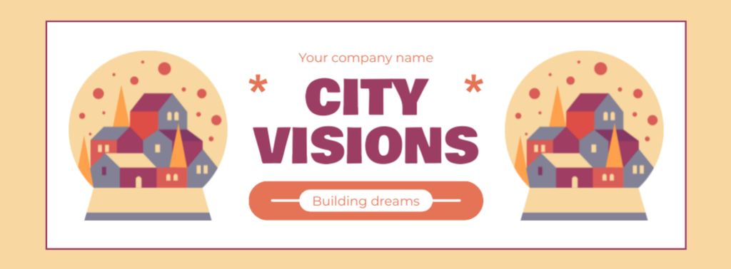 Designvorlage Architectural Service Offer With City Visions für Facebook cover