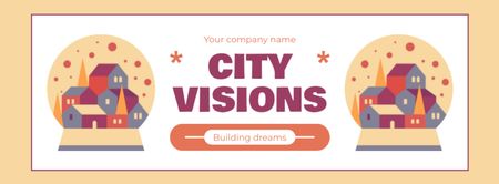 Építészeti szolgáltatás ajánlat városi elképzelésekkel Facebook cover tervezősablon