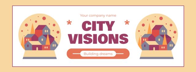 Architectural Service Offer With City Visions Facebook cover – шаблон для дизайну