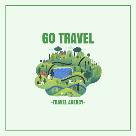 Modèle de visuel Offre d'itinéraire de voyage - Animated Logo