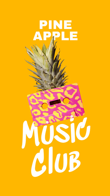 Music Club Promotion with Pineapple Instagram Story Tasarım Şablonu