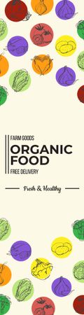 Modèle de visuel Organic food delivery banner - Skyscraper