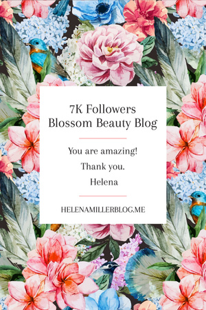 Beauty blog Ad in Blossom Pinterest Tasarım Şablonu