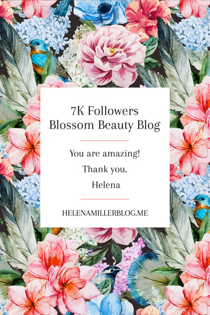 Beauty blog Ad in Blossom Pinterest Tasarım Şablonu