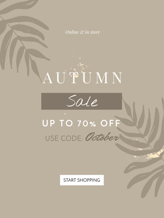 Plantilla de diseño de Anuncio de oferta de venta de vestimenta de otoño con código promocional Poster US 