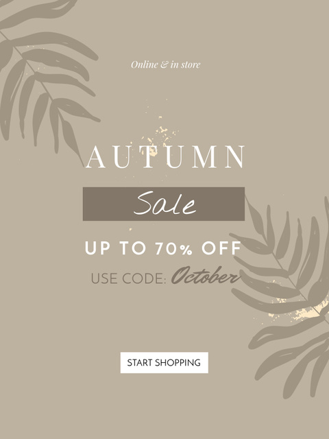 Modèle de visuel Autumn Attire Sale Offer Announcement With Promo Code - Poster US