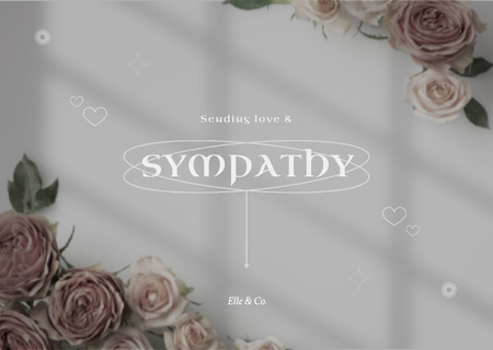 Card Sending love and Sympathy Card Design Template