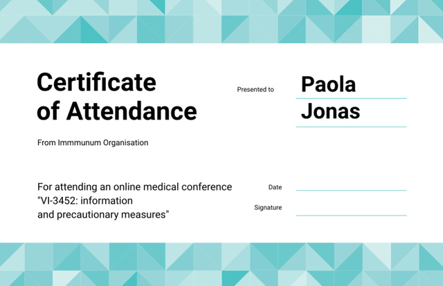 Szablon projektu Science Online Conference Attendance Certificate 5.5x8.5in