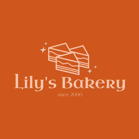 Platilla de diseño Gourmet Cakes Ad on Orange Logo