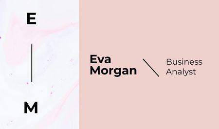 Designvorlage Business Analyst Ad with Watercolor Pattern in Pink für Business card