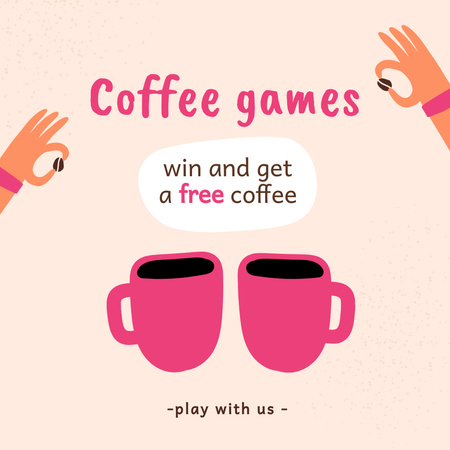 Platilla de diseño Funny Coffee Game Announcement Instagram
