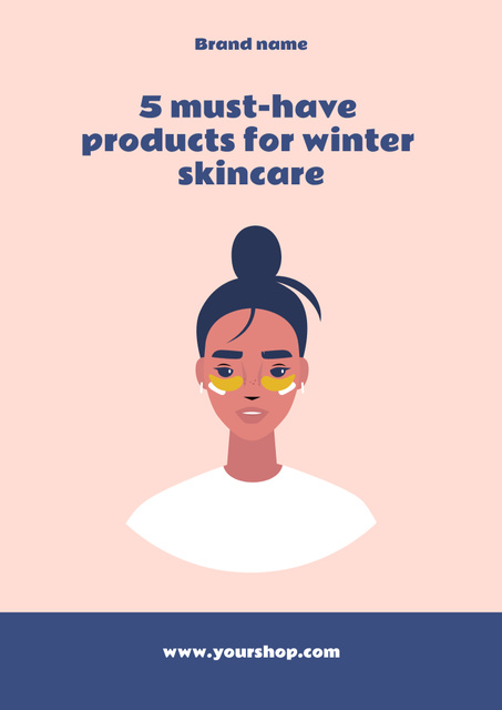 Template di design Tips On Winter Skincare with Moisturizing Under Eyes Patches Poster B2