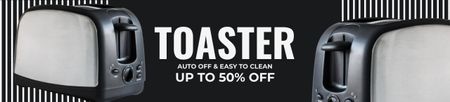 Toasters Sale Black and White Ebay Store Billboard Design Template