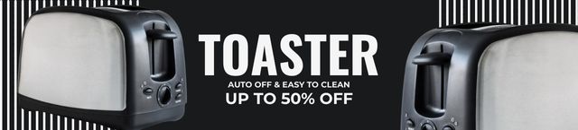 Ontwerpsjabloon van Ebay Store Billboard van Toasters Sale Black and White