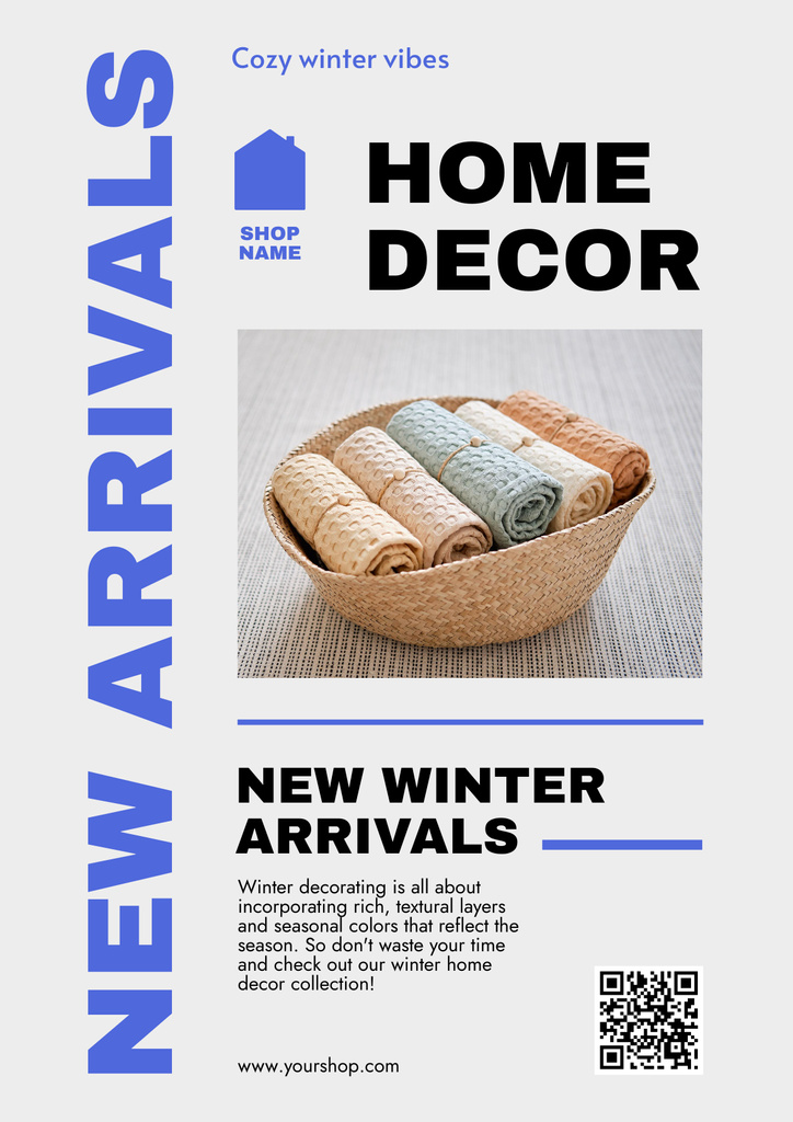 Modèle de visuel New Arrivals of Winter Home Decor - Poster