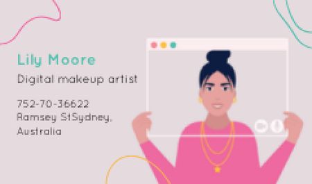 Digital Makeup Artist Services Business card Design Template