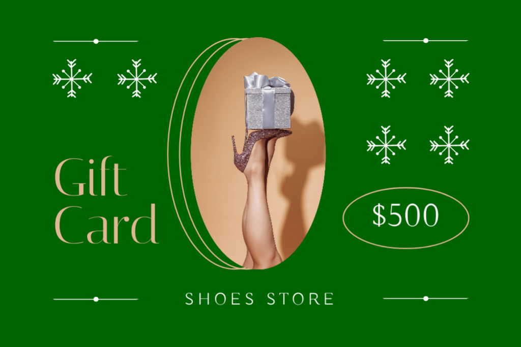 Shoes Store's Special Offer on New Year Gift Certificate Design Template