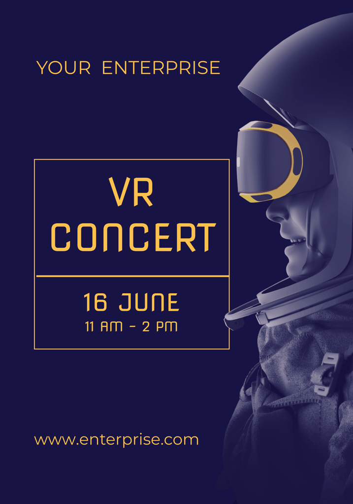 Futuristic Astronaut in VR Glasses Poster 28x40in Πρότυπο σχεδίασης