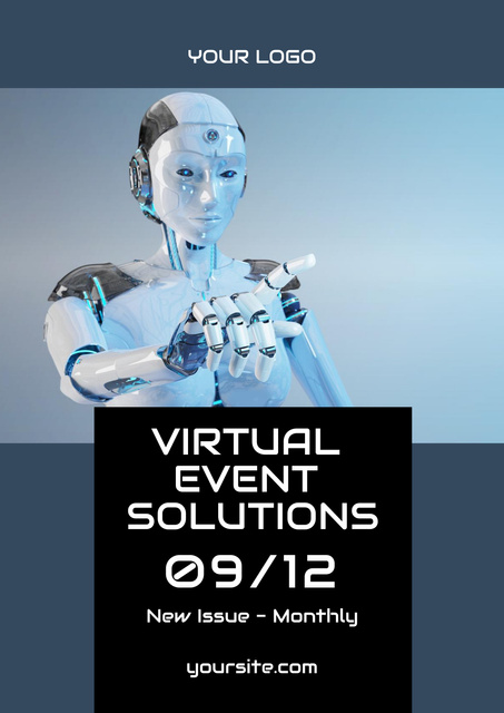 Virtual Reality Event Announcement Poster Modelo de Design