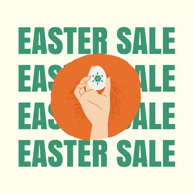 Easter Egg in Female Hand for Holiday Sale Instagramデザインテンプレート