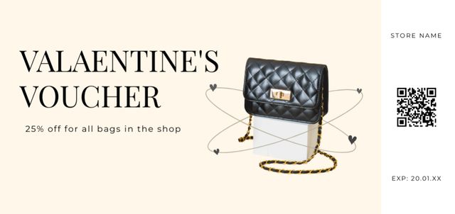 Discount Voucher for Women's Accessories for Valentine's Day Coupon Din Large Design Template